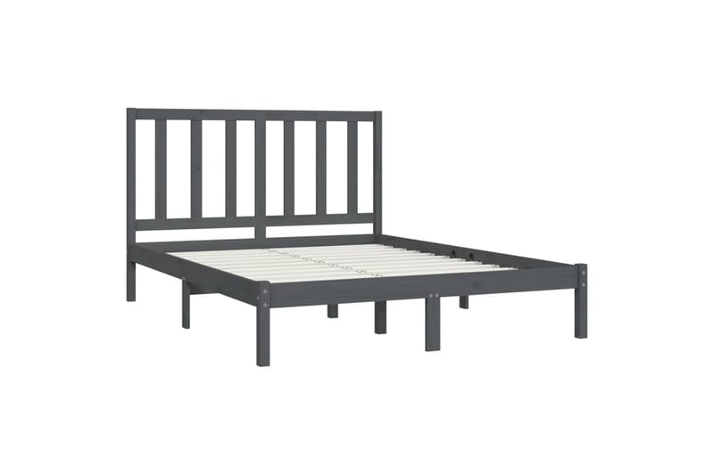beBasic sengeramme 135x190 cm dobbelt massivt fyrretræ grå - GrÃ¥ - Møbler - Senge - Sengeramme & sengestel