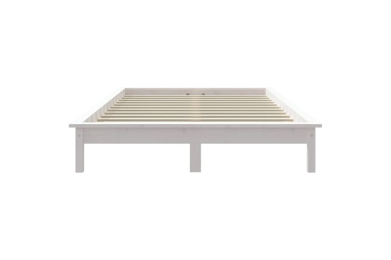 beBasic sengeramme 135x190 cm dobbelt massivt fyrretræ hvid - Hvid - Sengeramme & sengestel