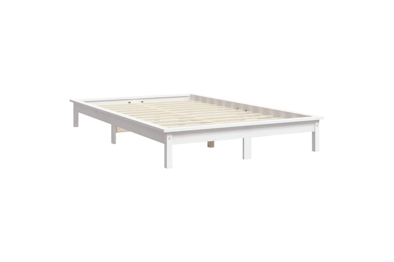 beBasic sengeramme 135x190 cm dobbelt massivt fyrretræ hvid - Hvid - Sengeramme & sengestel