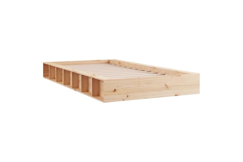 beBasic sengeramme 135x190 cm dobbelt massivt træ - Brun - Sengeramme & sengestel