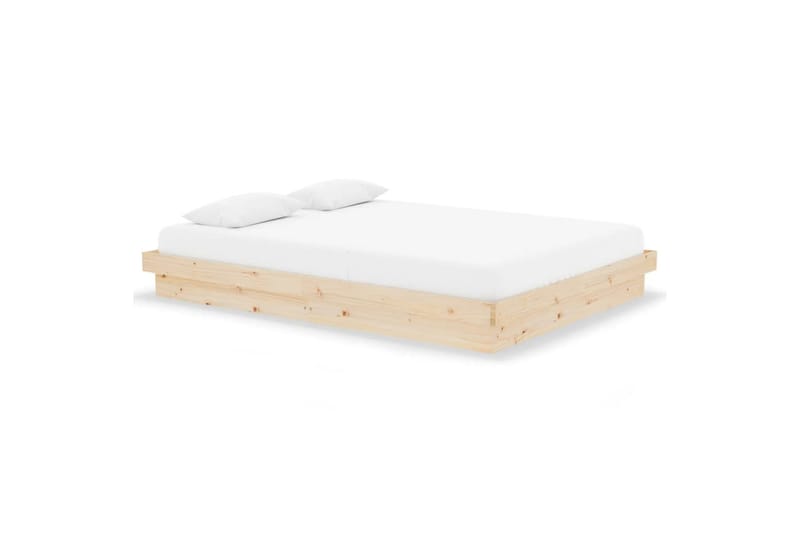 beBasic sengeramme 135x190 cm dobbelt massivt træ - Brun - Møbler - Senge - Sengeramme & sengestel