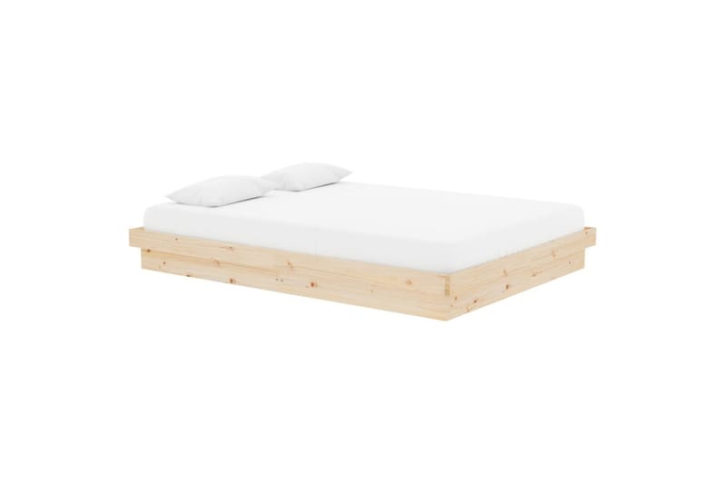 beBasic sengeramme 135x190 cm dobbelt massivt træ - Brun - Møbler - Senge - Sengeramme & sengestel