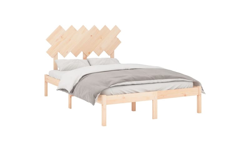 beBasic sengeramme 135x190 cm dobbelt massivt træ - Brun - Møbler - Senge - Sengeramme & sengestel