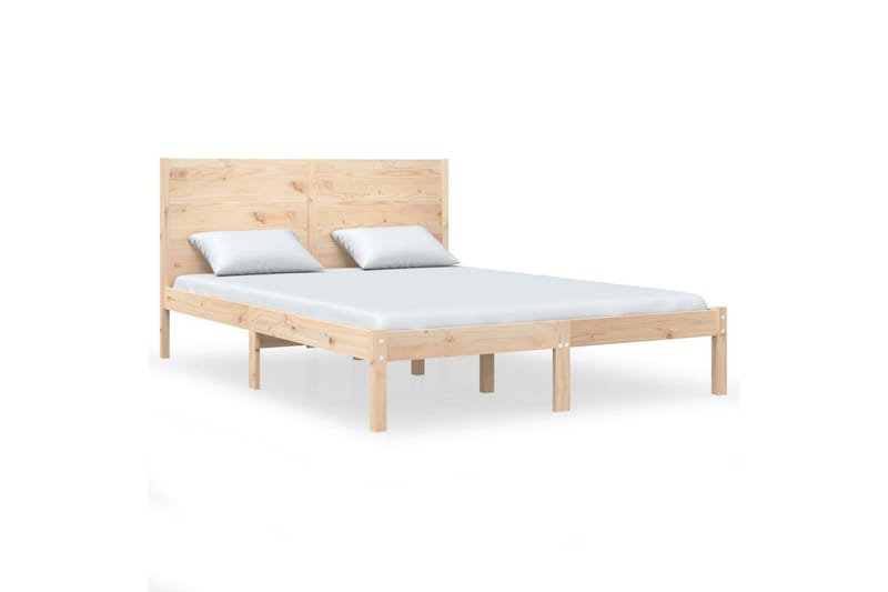 beBasic sengeramme 135x190 cm dobbelt massivt træ - Brun - Møbler - Senge - Sengeramme & sengestel