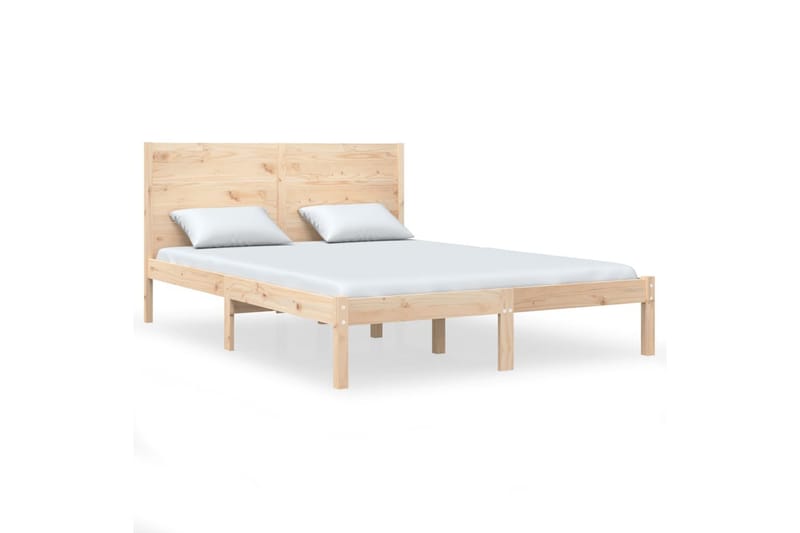 beBasic sengeramme 135x190 cm dobbelt massivt træ - Brun - Sengeramme & sengestel