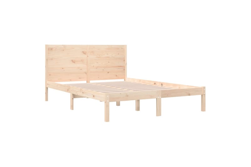 beBasic sengeramme 135x190 cm dobbelt massivt træ - Brun - Sengeramme & sengestel