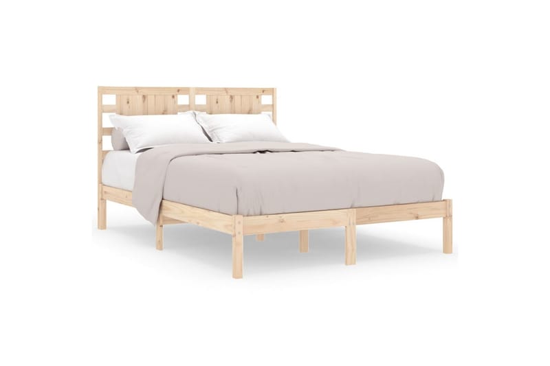 beBasic sengeramme 135x190 cm dobbelt massivt træ - Brun - Møbler - Senge - Sengeramme & sengestel