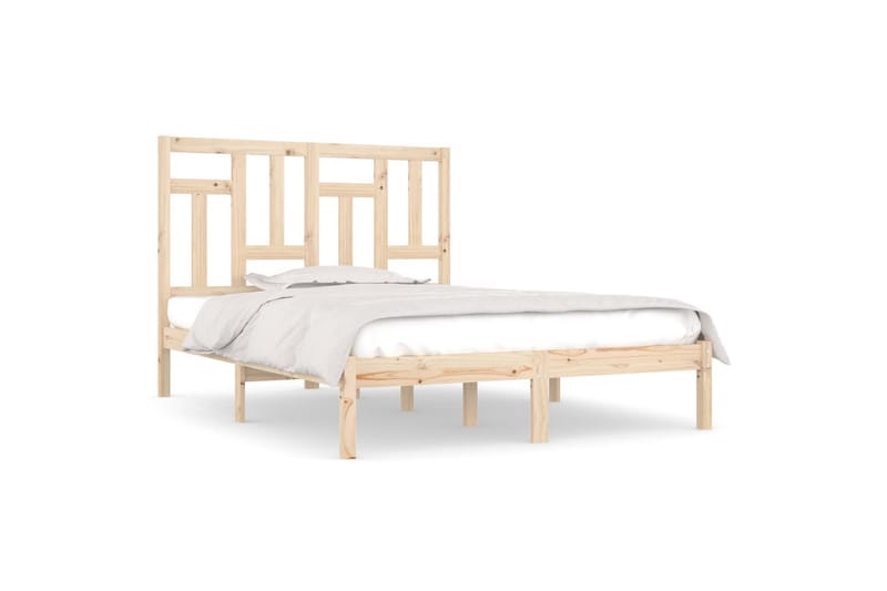 beBasic sengeramme 135x190 cm dobbelt massivt træ - Brun - Møbler - Senge - Sengeramme & sengestel