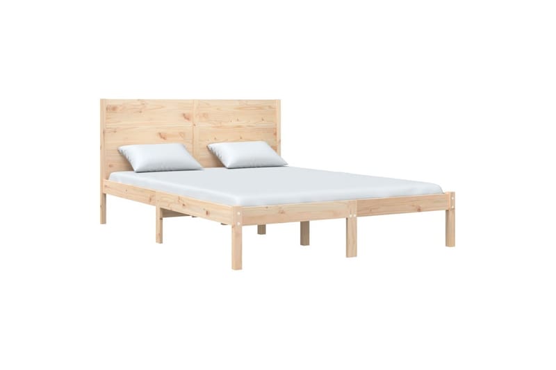 beBasic sengeramme 135x190 cm dobbelt massivt træ - Brun - Sengeramme & sengestel