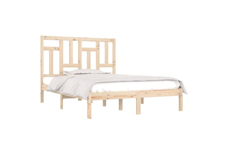 beBasic sengeramme 135x190 cm dobbelt massivt træ - Brun - Sengeramme & sengestel