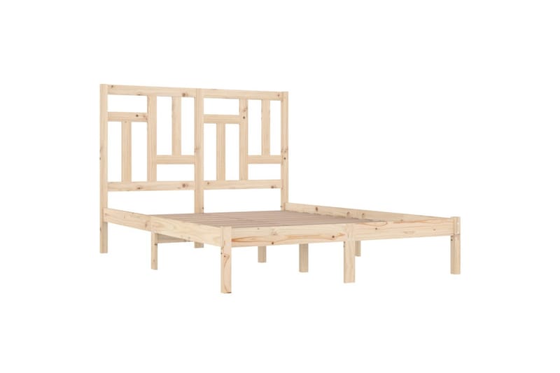 beBasic sengeramme 135x190 cm dobbelt massivt træ - Brun - Sengeramme & sengestel