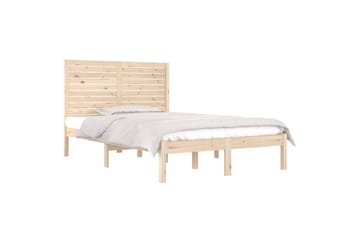 beBasic sengeramme 135x190 cm dobbelt massivt træ - Brun - Møbler - Senge - Sengeramme & sengestel