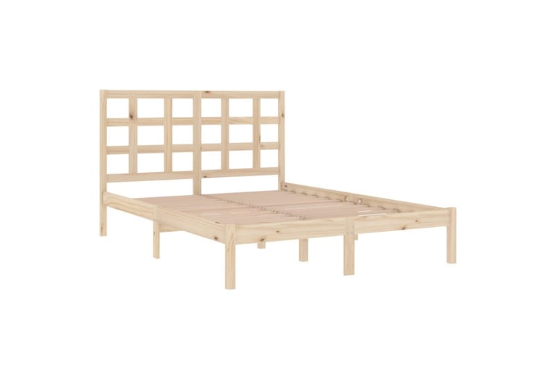 beBasic sengeramme 135x190 cm dobbelt massivt træ - Brun - Sengeramme & sengestel