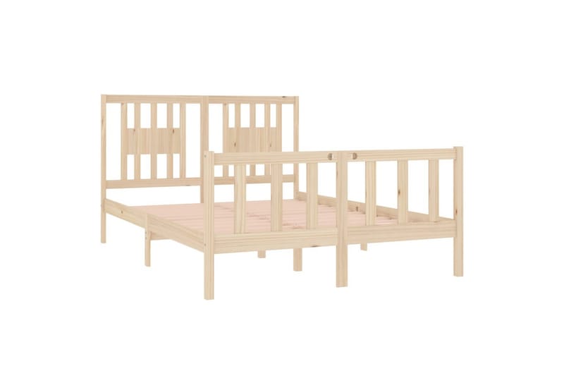 beBasic sengeramme 135x190 cm dobbelt massivt træ - Brun - Sengeramme & sengestel