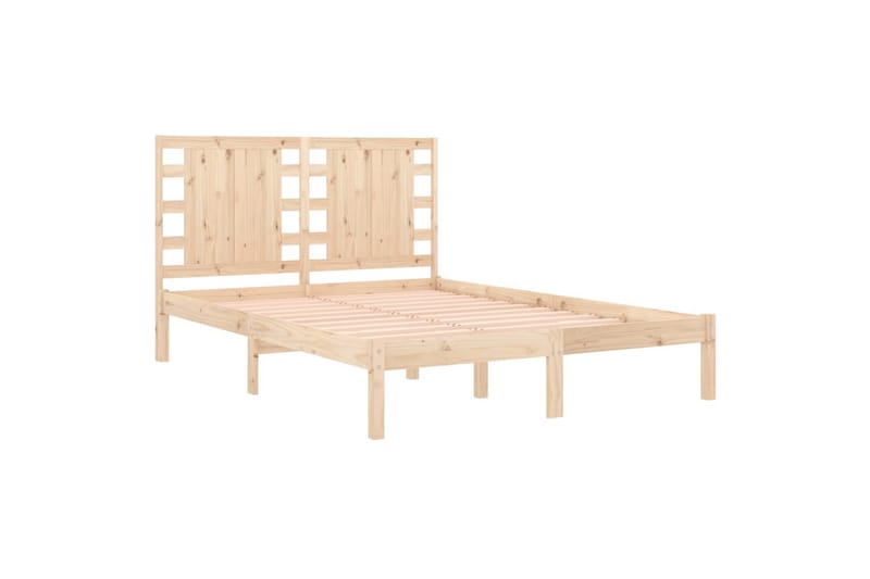 beBasic sengeramme 135x190 cm dobbelt massivt træ - Brun - Sengeramme & sengestel