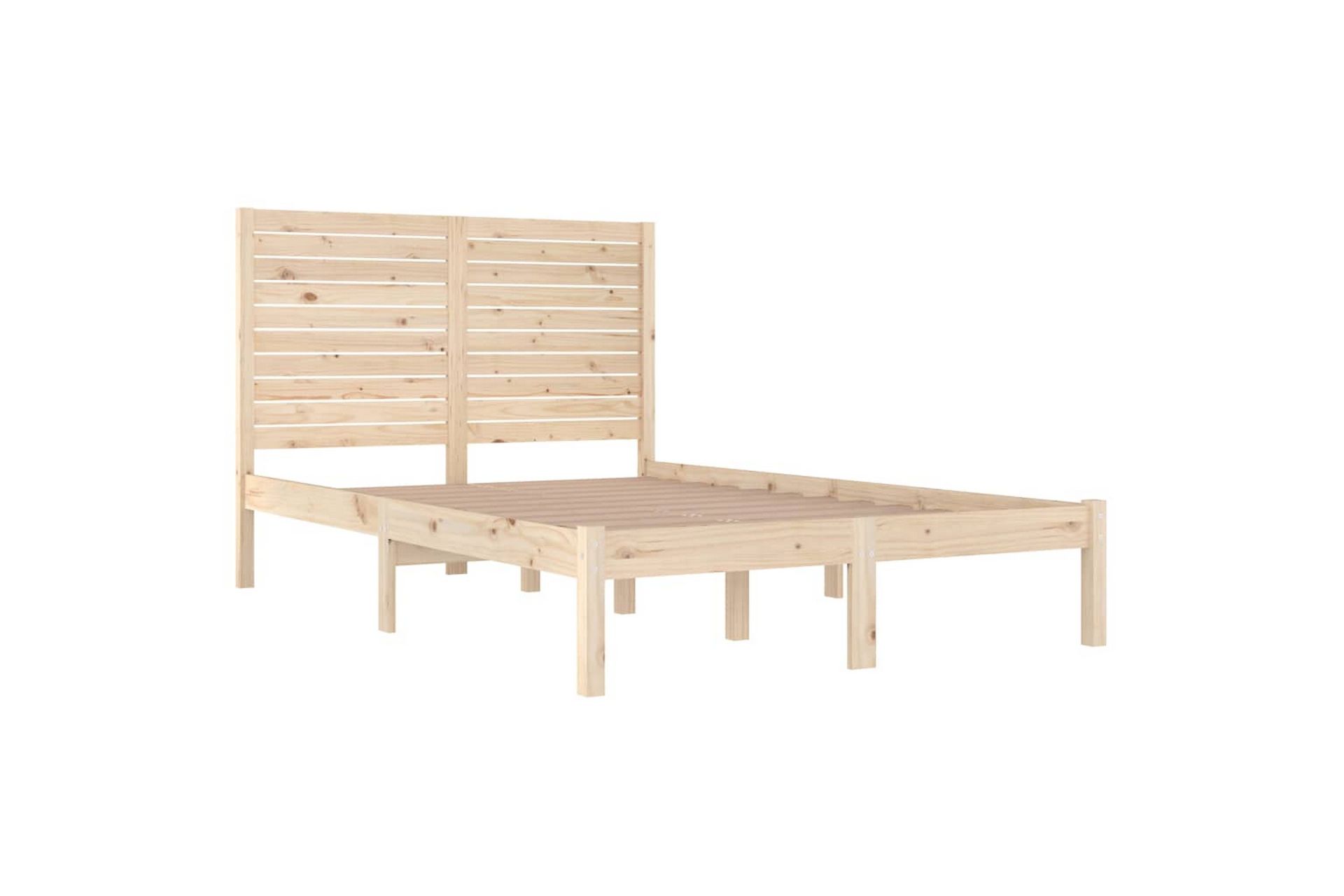 beBasic sengeramme 135x190 cm dobbelt massivt træ - Brun - Møbler - Senge - Sengeramme & sengestel