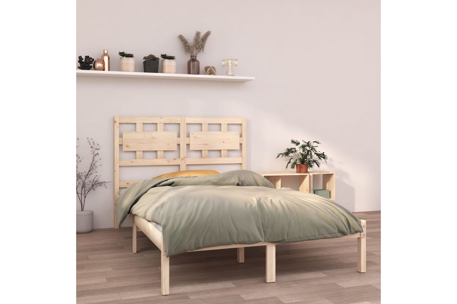 beBasic sengeramme 135x190 cm dobbelt massivt træ - Brun - Møbler - Senge - Sengeramme & sengestel