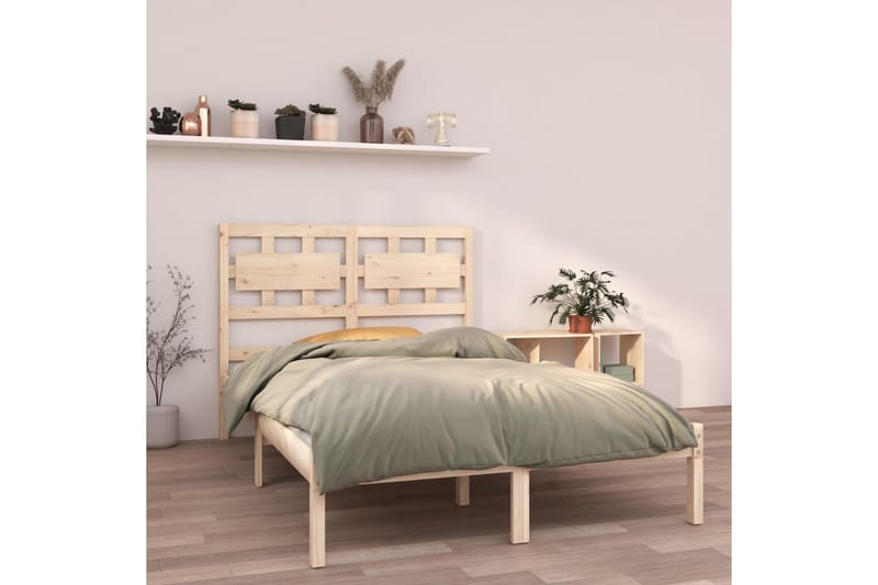 beBasic sengeramme 135x190 cm dobbelt massivt træ - Brun - Sengeramme & sengestel