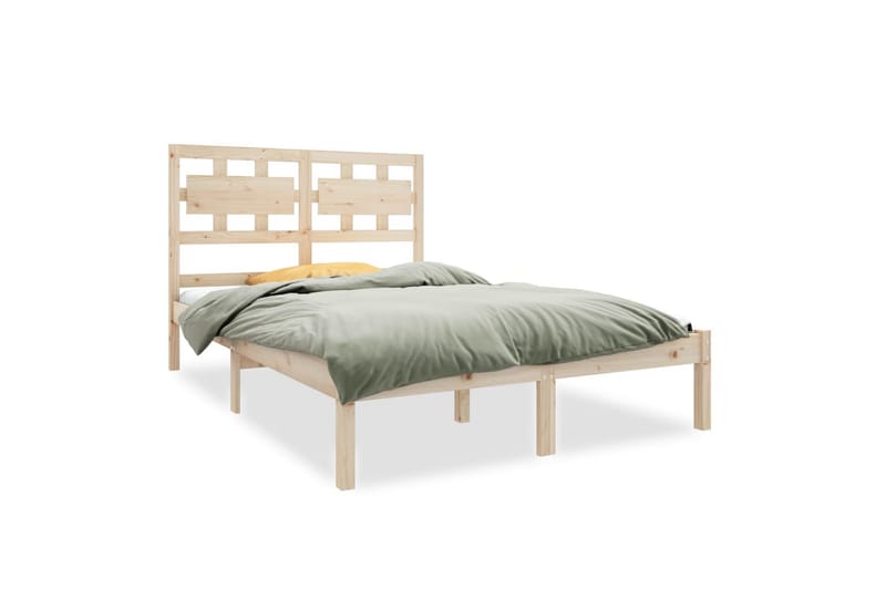 beBasic sengeramme 135x190 cm dobbelt massivt træ - Brun - Sengeramme & sengestel