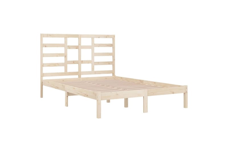 beBasic sengeramme 135x190 cm dobbelt massivt træ - Brun - Sengeramme & sengestel