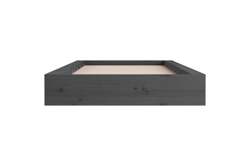 beBasic sengeramme 135x190 cm dobbelt massivt træ grå - GrÃ¥ - Møbler - Senge - Sengeramme & sengestel