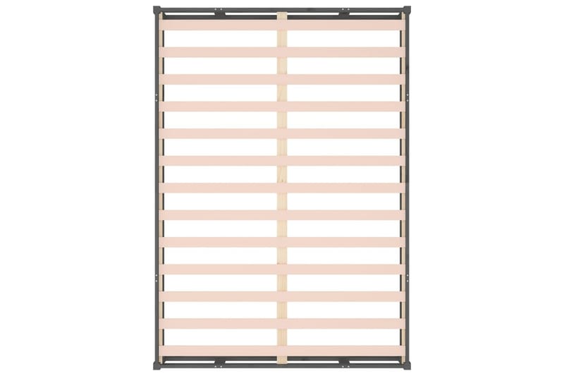 beBasic sengeramme 135x190 cm dobbelt massivt træ grå - GrÃ¥ - Møbler - Senge - Sengeramme & sengestel