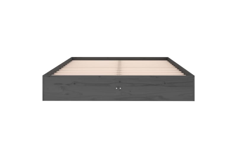 beBasic sengeramme 135x190 cm dobbelt massivt træ grå - GrÃ¥ - Møbler - Senge - Sengeramme & sengestel
