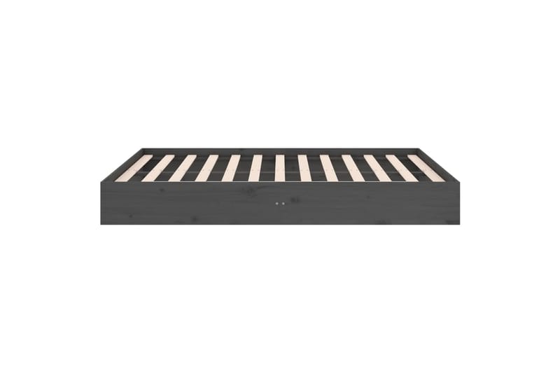 beBasic sengeramme 135x190 cm dobbelt massivt træ grå - GrÃ¥ - Møbler - Senge - Sengeramme & sengestel