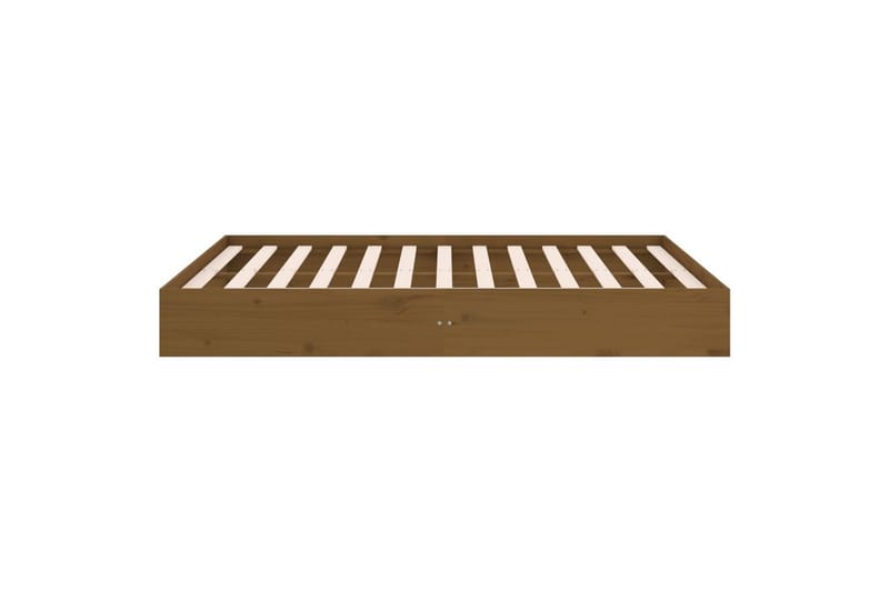 beBasic sengeramme 135x190 cm dobbelt massivt træ gyldenbrun - Brun - Møbler - Senge - Sengeramme & sengestel