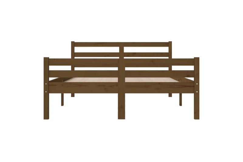 beBasic sengeramme 135x190 cm dobbelt massivt træ gyldenbrun - Brun - Møbler - Senge - Sengeramme & sengestel