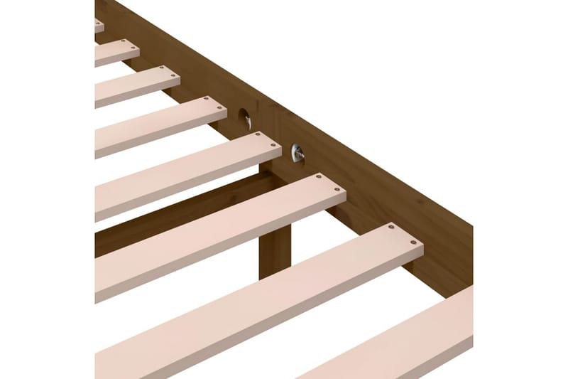 beBasic sengeramme 135x190 cm dobbelt massivt træ gyldenbrun - Brun - Sengeramme & sengestel