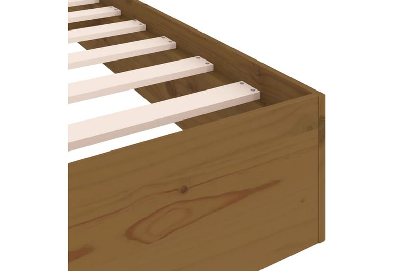 beBasic sengeramme 135x190 cm dobbelt massivt træ gyldenbrun - Brun - Møbler - Senge - Sengeramme & sengestel