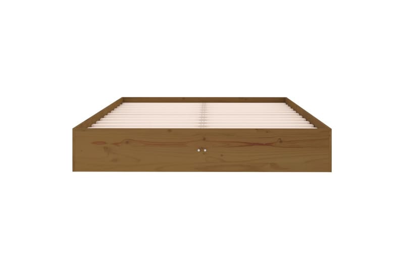 beBasic sengeramme 135x190 cm dobbelt massivt træ gyldenbrun - Brun - Sengeramme & sengestel