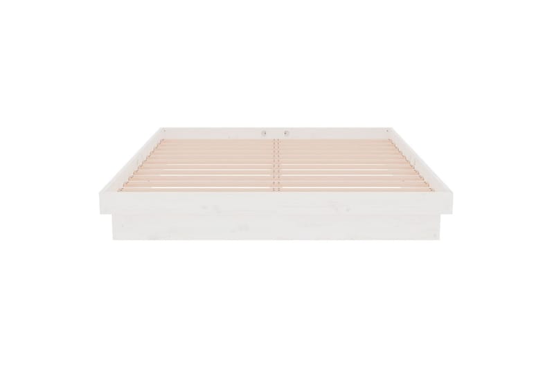 beBasic sengeramme 135x190 cm dobbelt massivt træ hvid - Hvid - Sengeramme & sengestel