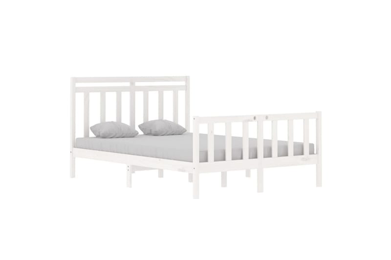 beBasic sengeramme 135x190 cm dobbelt massivt træ hvid - Hvid - Møbler - Senge - Sengeramme & sengestel