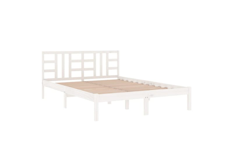 beBasic sengeramme 135x190 cm dobbelt massivt træ hvid - Hvid - Sengeramme & sengestel