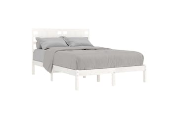 beBasic sengeramme 135x190 cm dobbelt massivt træ hvid - Hvid - Møbler - Senge - Sengeramme & sengestel
