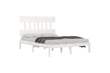 beBasic sengeramme 135x190 cm dobbelt massivt træ hvid - Hvid - Møbler - Senge - Sengeramme & sengestel