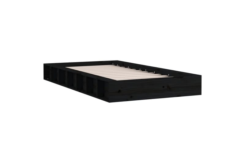 beBasic sengeramme 135x190 cm dobbelt massivt træ sort - Sort - Møbler - Senge - Sengeramme & sengestel