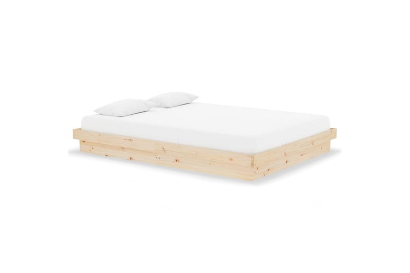beBasic sengeramme 140x190 cm dobbelt massivt træ - Brun - Møbler - Senge - Sengeramme & sengestel