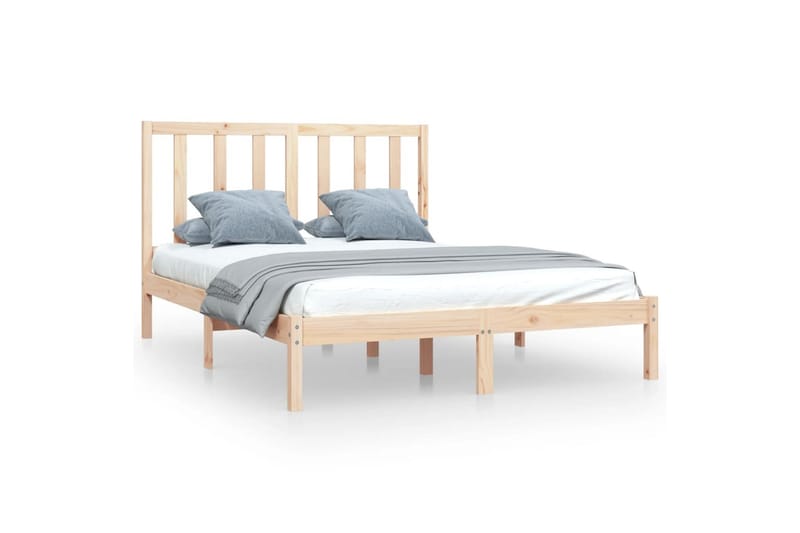 beBasic sengeramme 140x190 cm massivt fyrretræ - Brun - Møbler - Senge - Sengeramme & sengestel