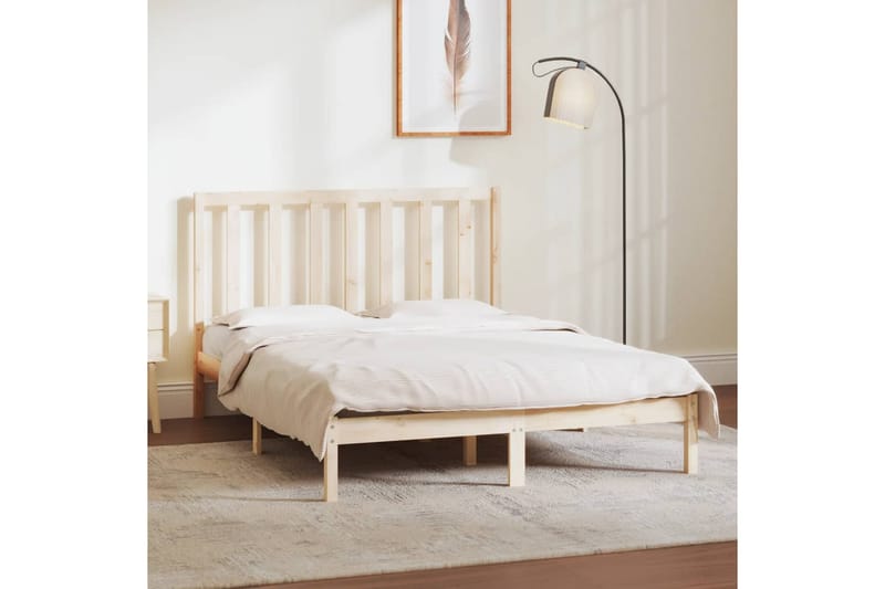 beBasic sengeramme 140x190 cm massivt fyrretræ - Brun - Møbler - Senge - Sengeramme & sengestel