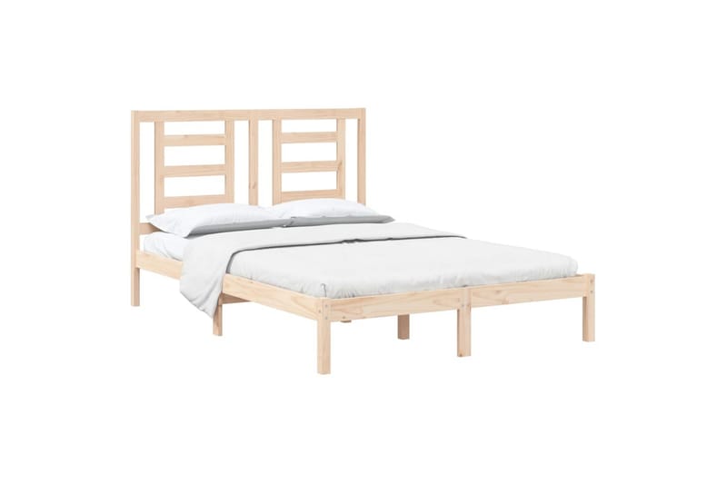 beBasic sengeramme 140x190 cm massivt fyrretræ - Brun - Møbler - Senge - Sengeramme & sengestel