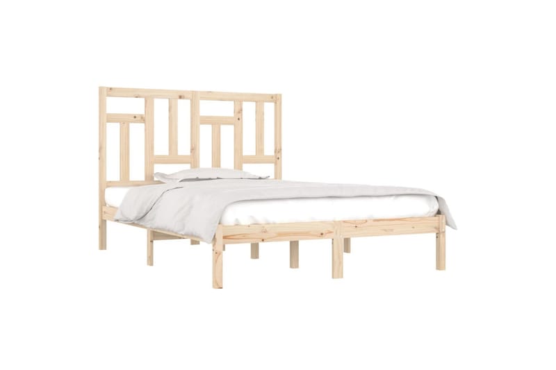 beBasic sengeramme 140x190 cm massivt fyrretræ - Brun - Sengeramme & sengestel