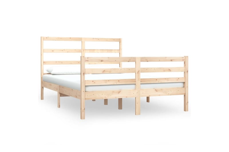 beBasic sengeramme 140x190 cm massivt fyrretræ - Brun - Sengeramme & sengestel