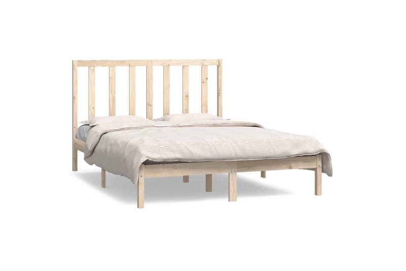 beBasic sengeramme 140x190 cm massivt fyrretræ - Brun - Sengeramme & sengestel