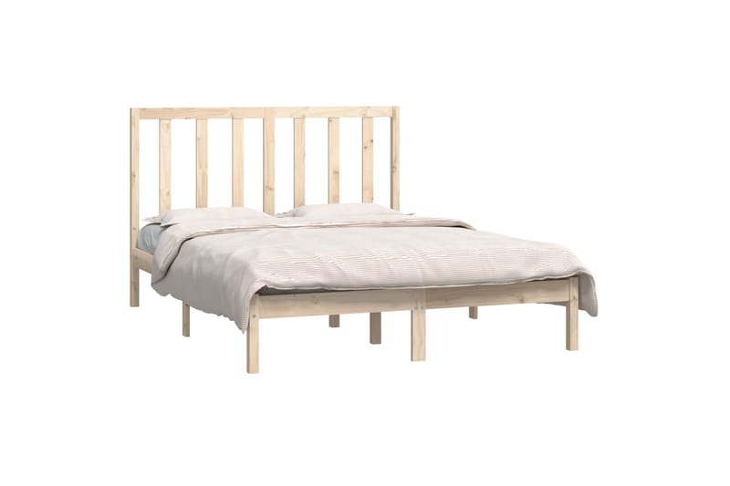 beBasic sengeramme 140x190 cm massivt fyrretræ - Brun - Sengeramme & sengestel