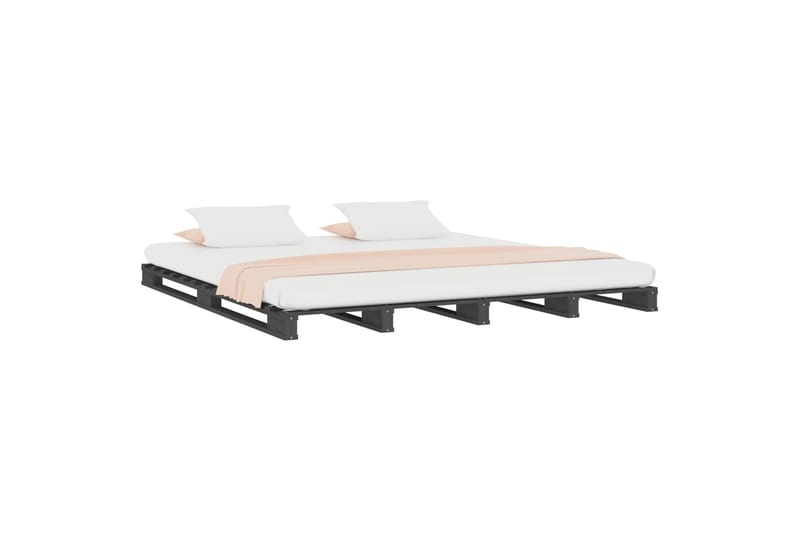beBasic sengeramme 140x190 cm massivt fyrretræ grå - GrÃ¥ - Møbler - Senge - Sengeramme & sengestel