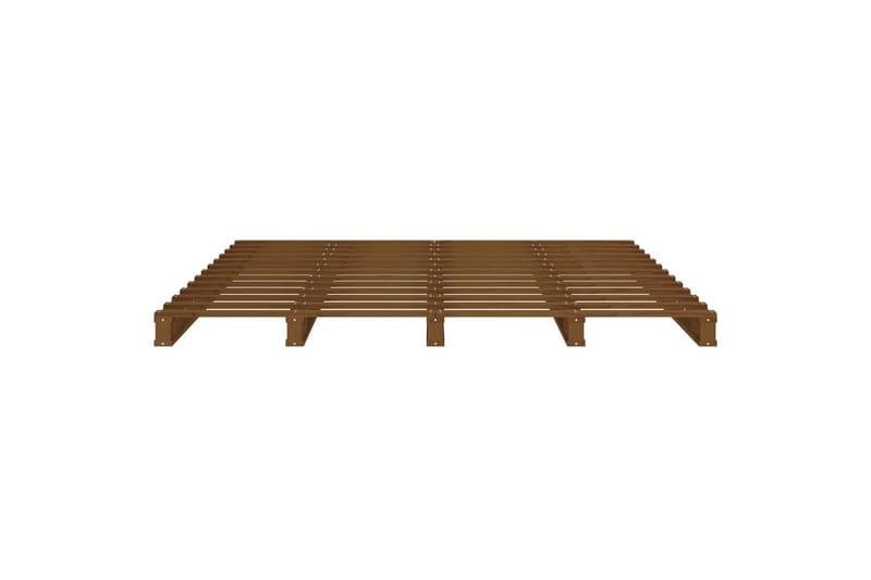 beBasic sengeramme 140x190 cm massivt fyrretræ gyldenbrun - Brun - Møbler - Senge - Sengeramme & sengestel