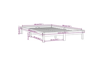 beBasic sengeramme 140x190 cm massivt fyrretræ hvid - Hvid - Møbler - Senge - Sengeramme & sengestel